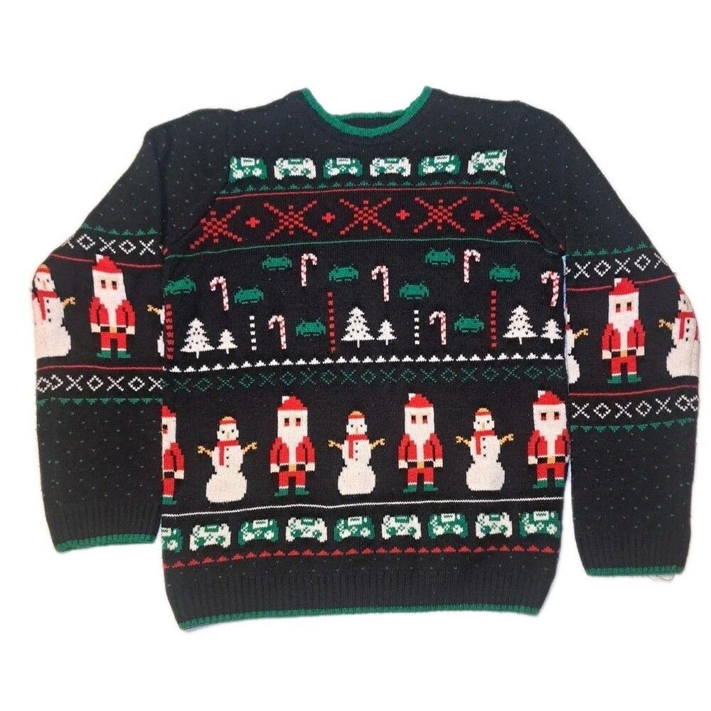 Space Invaders Christmas Holiday Time Boys XXL (18) Atari Video Games Sweater
